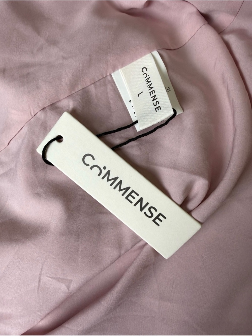 Commense Dusty Rose Pink Smocked Waist Midi Dress Large NWT - Picture 9 of 11